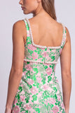 Vestido de Bodycon Mini Homecon Bodycon con perlas florales azul claro y abertura