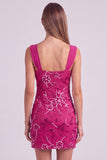 Vestido corto de bienvenida azul cielo con cuentas y flores, vestido corto de bienvenida con lentejuelas