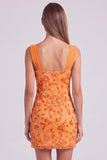 Vestido corto de bienvenida azul cielo con cuentas y flores, vestido corto de bienvenida con lentejuelas