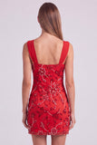 Vestido corto de bienvenida azul cielo con cuentas y flores, vestido corto de bienvenida con lentejuelas
