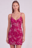 Vestido corto de bienvenida corto con lentejuelas con cuentas florales rosas y encaje en la espalda