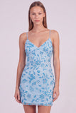 Vestido corto de bienvenida corto con lentejuelas con cuentas florales rosas y encaje en la espalda