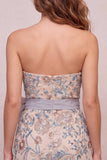 Vestido corto de bienvenida a casa, lentejuelas bodycon color gris claro, tirantes con cuentas y lazo.