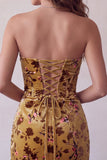 Corsé Corsé Amarillo Jengibre Bodycon Tirantes Sin tirantes Vestido Corvo de Bienvenida a Casa