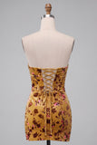 Corsé Corsé Amarillo Jengibre Bodycon Tirantes Sin tirantes Vestido Corvo de Bienvenida a Casa