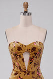 Corsé Corsé Amarillo Jengibre Bodycon Tirantes Sin tirantes Vestido Corvo de Bienvenida a Casa