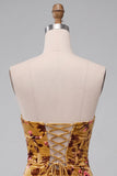 Corsé Corsé Amarillo Jengibre Bodycon Tirantes Sin tirantes Vestido Corvo de Bienvenida a Casa