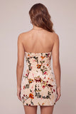 Vestido de bienvenida a casa con estampado de terciopelo floral y cortesía con tirantes y ojal de cerradura