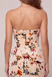 Vestido de bienvenida a casa con estampado de terciopelo floral y cortesía con tirantes y ojal de cerradura