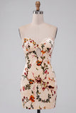 Vestido de bienvenida a casa con estampado de terciopelo floral y cortesía con tirantes y ojal de cerradura