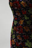 Vestido mini de bienvenida a casa negro bodycon tirantes florales con flecos