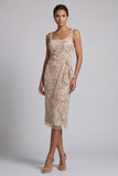 Vestido de madre de la novia con vestido de madre de novia con burda de funda champán