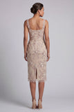 Vestido de madre de la novia con vestido de madre de novia con burda de funda champán