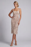 Vestido de madre de la novia con vestido de madre de novia con burda de funda champán