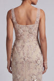 Vestido de madre de la novia con vestido de madre de novia con burda de funda champán