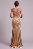 Vestido largo de sirena de sirena con cuello de terciopelo champán y largo de la novia con drapeado