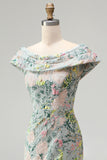 Vestido largo de madre de la novia, vestido largo de jacquard floral floral descubierto