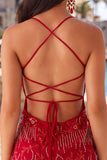 Vestido corto de bienvenida a casa con corredores finos de bodycon alfiletes y cuentas de albaricoque