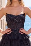 Vestido de bienvenida a casa sin tirantes de línea Fucsia A con apliques de encaje