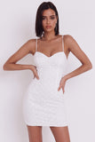 Vestido blanco blanco corto corto blanco Bodycon Bodycon Sweetheart