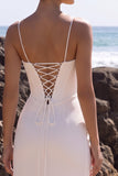 Vestido de novia Maxi de tul fruncido con escote blanco y escote en V y abertura lateral