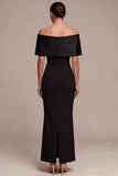 Vestido largo de satén con funda negra