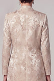 Vestido largo de madre de la novia de dos piezas, de dos piezas, de dos piezas, Jacquard y chaqueta