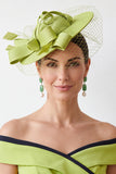 Sombrero fascinador de red Birdcage Birdcage Verde Sinamay