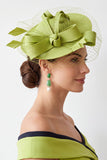 Sombrero fascinador de red Birdcage Birdcage Verde Sinamay