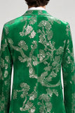 Traje de baile verde de graduación de dos piezas con lentejuelas florales Peak