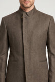 Americana de graduación marrón Slim Fit con cuello alto