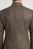 Americana de graduación marrón Slim Fit con cuello alto