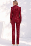 Trajes de mujer de solapa de dos piezas con doble cruzado, de dos piezas, traje de mujer