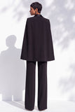 Trajes de solapa negra Slim Fit Punta de dos piezas de un solo botón con bolsillo