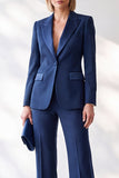 Trajes de mujer de dos piezas, solapa de pico y pecho en pico, de dos piezas, de un solo pecho y cuello en pico, de dos piezas y de dos piezas, de mujer