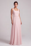 Vestido largo de Madre de la Novia con capa de chiffon, escote bateau de chiffon, color rosa A-Line con cuentas