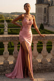 Corsé con limão sirena y vestido largo de graduación con abertura