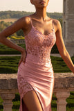 Corsé con limão sirena y vestido largo de graduación con abertura