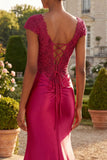 Vestido largo de baile de sirena con lentejuelas y lentejuelas burdeos