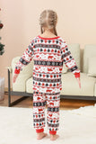 Conjunto de pijama a juego con estampado navideño Fmaily en blanco y negro