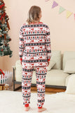 Conjunto de pijama a juego con estampado navideño Fmaily en blanco y negro