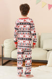 Conjunto de pijama a juego con estampado navideño Fmaily en blanco y negro