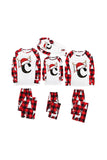 Conjunto de pijama familiar con estampado navideño rojo y blanco a juego