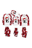 Conjunto de pijama familiar con estampado navideño rojo y blanco a juego