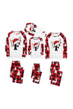 Conjunto de pijama familiar a juego con estampado navideño rojo y blanco