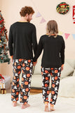 Conjunto de pijama familiar con estampado de calabaza negra de Halloween