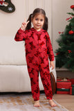 Pijama de una pieza navideño a juego con estampado de alce