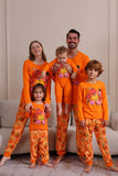 Conjunto de pijama familiar de calabaza naranja de Halloween