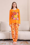 Conjunto de pijama familiar de calabaza naranja de Halloween