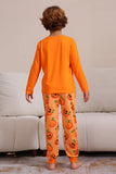 Conjunto de pijama familiar de calabaza naranja de Halloween